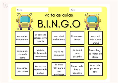Bingo Volta As Aulas