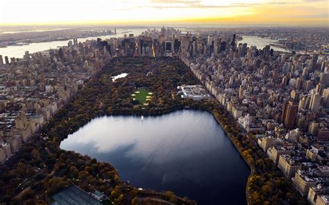 New York City Central Park Cityscape Lake Building Wallpapers Hd