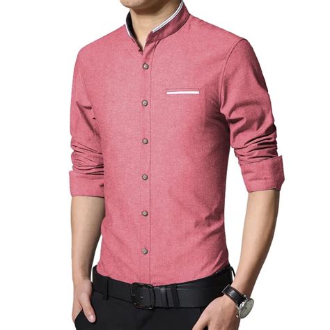 2017 New Fashion Casual Long Sleeve Shirt Men Solid Slim Fit Business