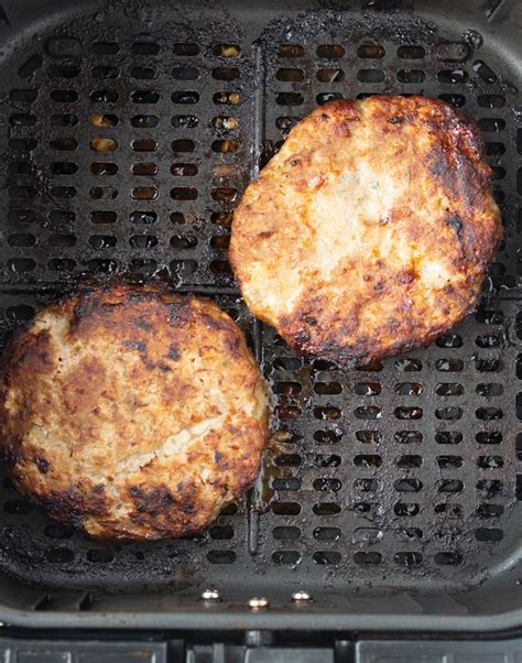 Air fry at 350 for 7 minutes. Juicy Air Fryer Turkey Burgers - My Forking Life