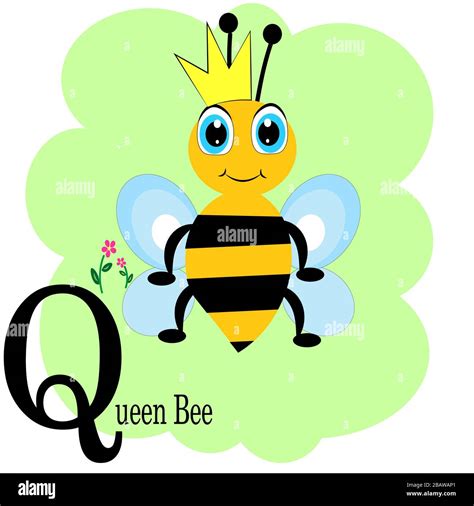 Q For Queen Bee Abc Animal Alphabet Poster Stock Vector Image And Art Alamy