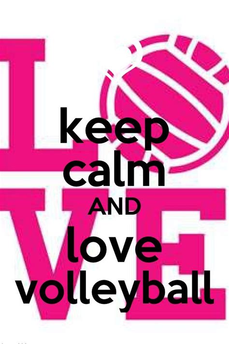 A Pink And White Poster With The Words Love Volleyball
