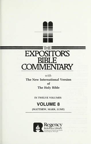The Expositors Bible Commentary By Da Carson Open Library