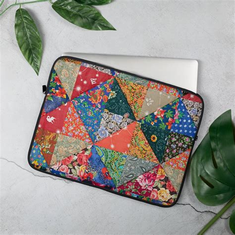 Quilted Laptop Sleeve Computer Cover Protective Case Travel Etsy