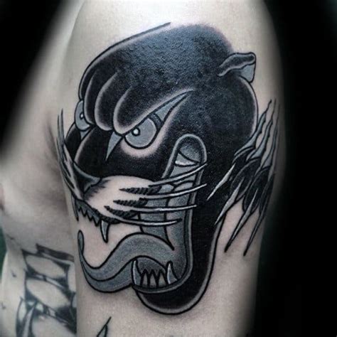 Making a tattoo is a very responsible decision in the life of those that want to have it. 60 Traditional Panther Tattoo Designs For Men - Old School ...