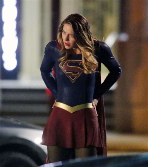 Melissa Benoist Filming Scenes Of Supergirl 01 GotCeleb