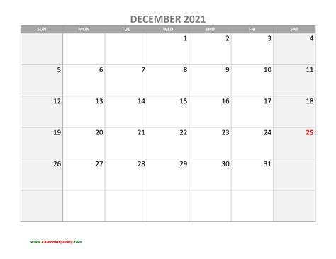 December Calendar 2021 With Holidays Calendar Quickly