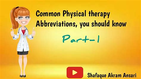 Common Physical Therapy Abbreviations You Should Know Video Youtube