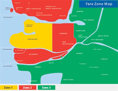 Skytrain Zone Map Vancouver Skytrain Zone Map British