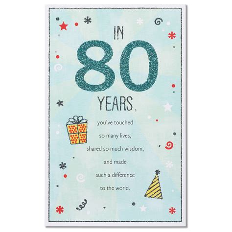 American Greetings 80th Birthday Card With Glitter