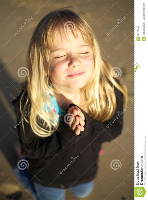Little Girl Praying Stock Photo Image Of Child Sunset 17274098