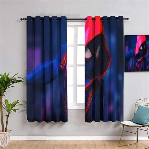 Zhihdecor Spider Man Curtains Into The Spider Verse Bedroom Curtains84