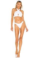 Norma Kamali X Revolve Cross Halter Bikini Top In White Revolve