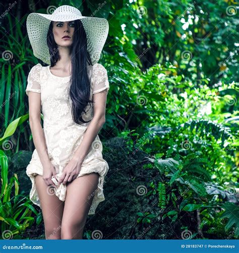 Lady In The Tropical Jungle Stock Image Image Of Body Figure