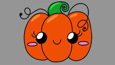 How To Draw A Cute Pumpkin Youtube