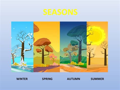 Seasons Days Of The Week Months Of The Year