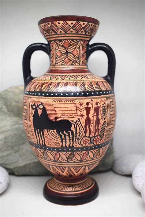 Ancient Greek Ceramic Amphora Vase Of The Geometric Period Etsy