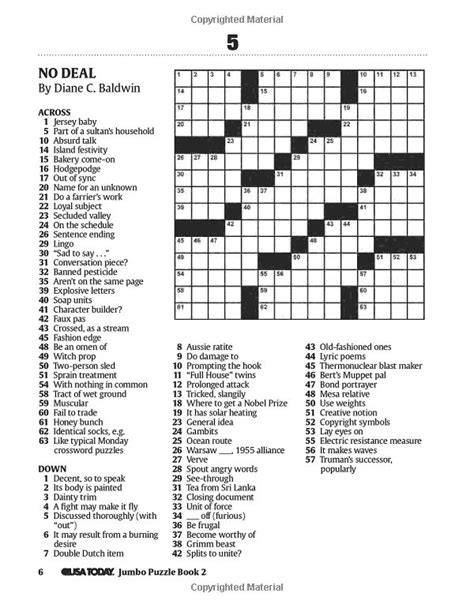 Printable Universal Crossword Puzzle