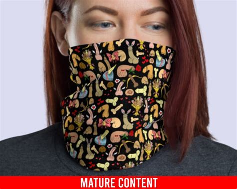 Gag Face Mask Penis Mask Funny Neck Gaiter Face Cover Etsy