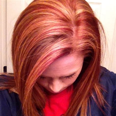 This is a subtle highlight to give you an overall lighter look with a small root of your natural dark brown color, brown explains. Natural red hair with copper red and blonde highlights ...