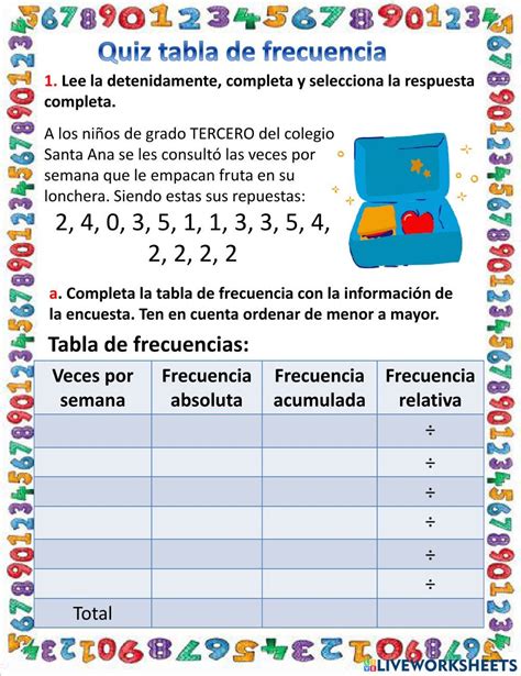 Tabla Frecuencias Ficha Interactiva Topworksheets Images And Photos