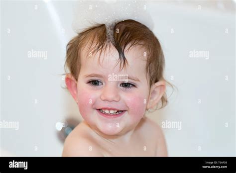 Little Girl Taking Spa Bath Stock Photo Alamy