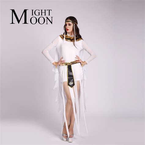 Moonight Halloween Egypt Goddess Cleopatra Costume Queen Cosplay Stage Glod Cape Fancy Dress
