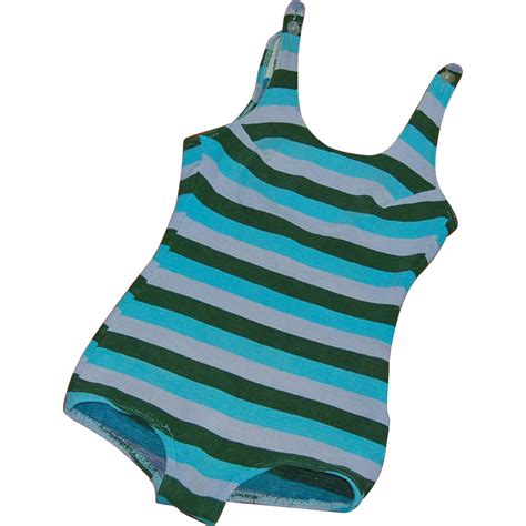 Vintage 1960s Striped Knit Bathing Suit From Starrhillantiques On Ruby