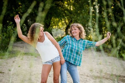 Happy Mother And Daughter Dancing Stock Image Image Of Love Dancing