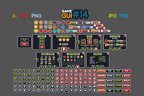 Game Gui 14 Graphics ~ Creative Market