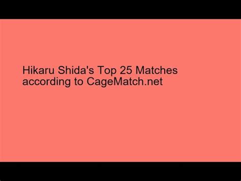 Hikaru Shida S Top 25 Matches According To Cagematch Net YouTube