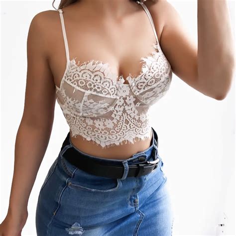 Women Sexy Bra Lace Bralette Bustier Corset Crop Top Padded Sex Intimates