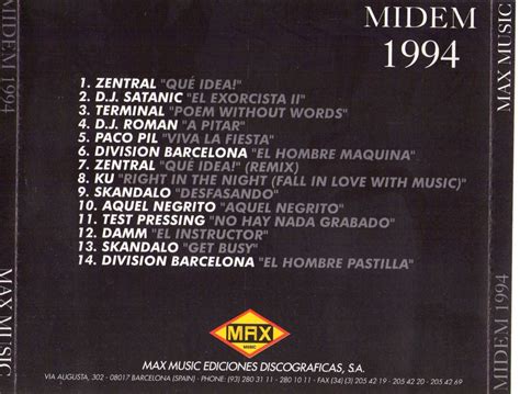 Midem 94 1994 Max Music