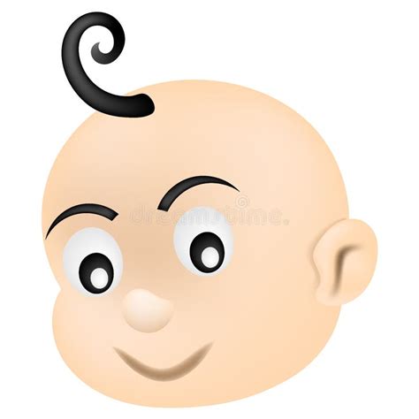 Baby Boy Head Emoticon Having A Cute Smiley Expression Stock Vector