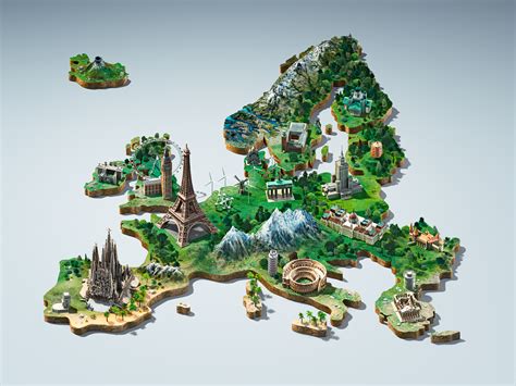 Dribbble Bite Europe 3d Map Key Visual By Rokas Mežetis