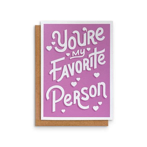Youre My Favorite Person Greeting Card Romantic Love Etsy