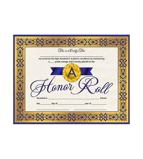 Blue Ribbon A Honor Roll Certificate Ubicaciondepersonascdmxgobmx