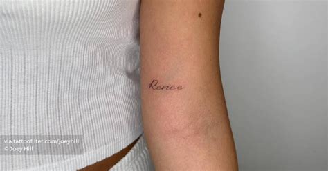 Tattoo Of The Name Renee Placed On The Inner Arm