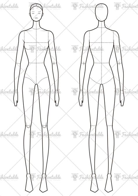 Female Fashion Croquis Template Update Etsy Fashion Drawing