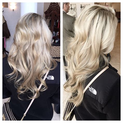 Beige Blonde Highlights 9t Toner Shades Eq Long Layers Soft Curls Perfect For A Natural