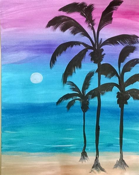 30 Easy Tree Painting Ideas That Look Absolutely Stunning Sunset