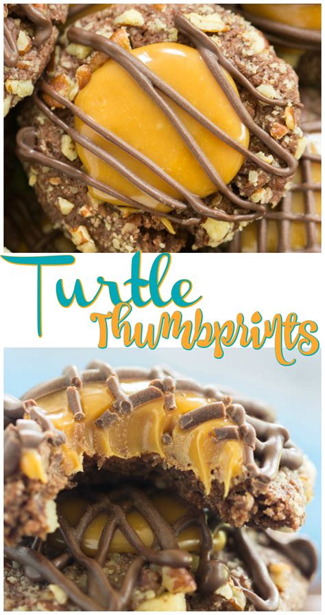 Turtle Thumbprint Cookies Recipe The Gold Lining Girl