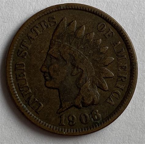 1906 United States Of America One Cent M J Hughes Coins