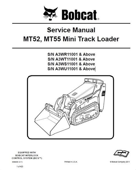 Bobcat Mt52 Mt55 Mini Track Loader Service Manual Pdf
