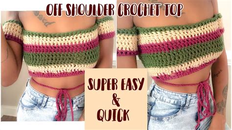 Crochet Off Shoulder Crop Top YouTube
