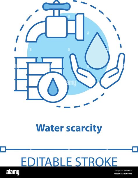 Water Scarcity Concept Icon Lack Of Clean Drinking Pure Water Idea