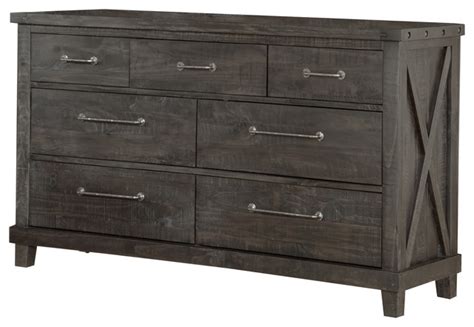 71 l 7 drawer dresser solid hand crafted acacia wood walnut finish iron base. Yosemite Solid Wood Dresser, Cafe - Rustic - Dressers - by ...