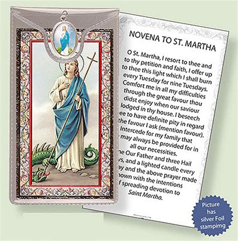 St Martha Picture Medal With Prayer Card