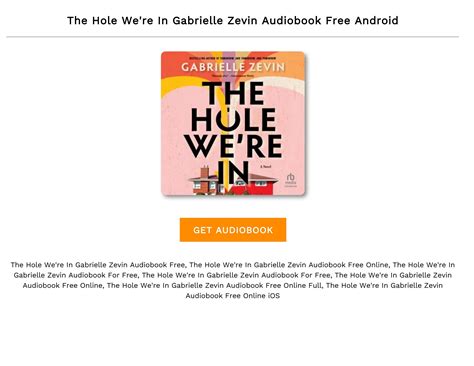 The Hole Were In Gabrielle Zevin Audiobook Free Australia By Kathleen Suzume Issuu