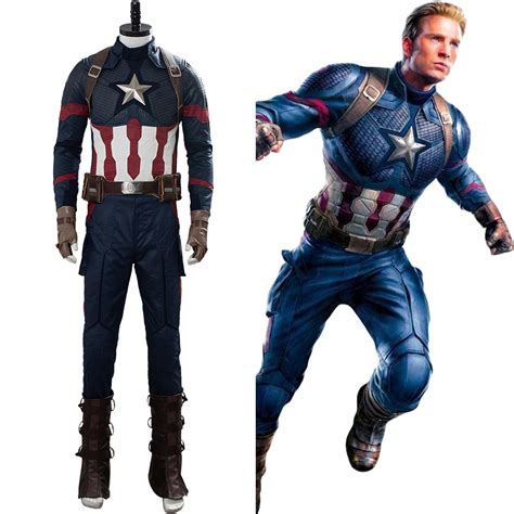 Captain Cos America Steve Rogers Cosplay Costume Adult Men Uniform